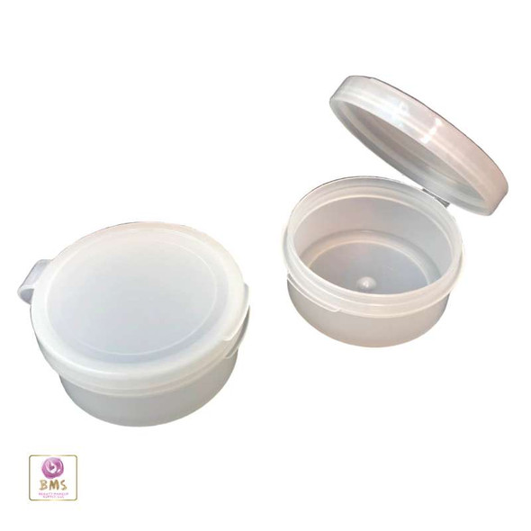 Cosmetic Hinged Lid Jars Beauty Containers - 10 Ml (Natural / White / Black) • 5098 / 5095 / 5099 Beauty Makeup Supply