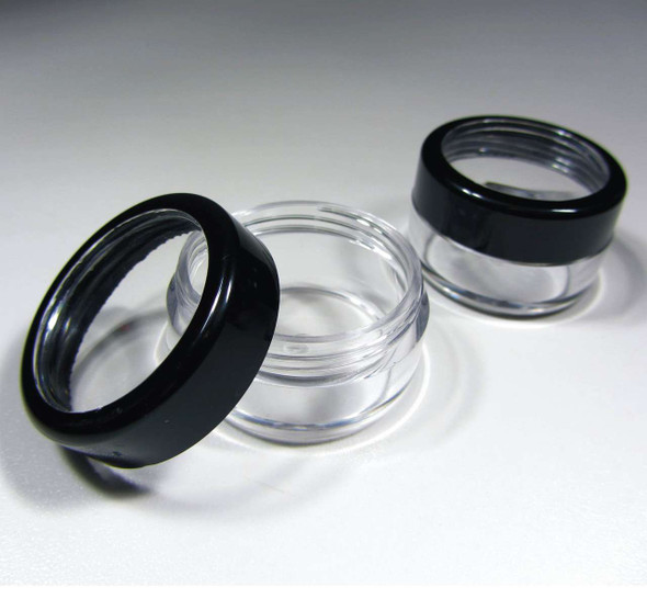 Cosmetic Hinged Lid Jars Beauty Containers - 10 ml (Natural / White / Black) • 5098 / 5095 / 5099