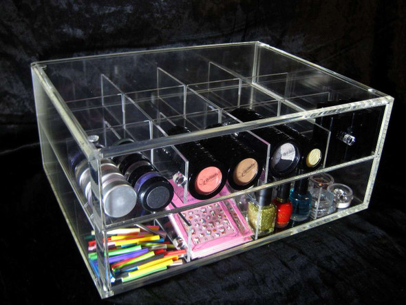 Large Deluxe Acrylic Expandable & Stackable Beauty Organizer Drawers • 5661 Beauty Makeup Supply