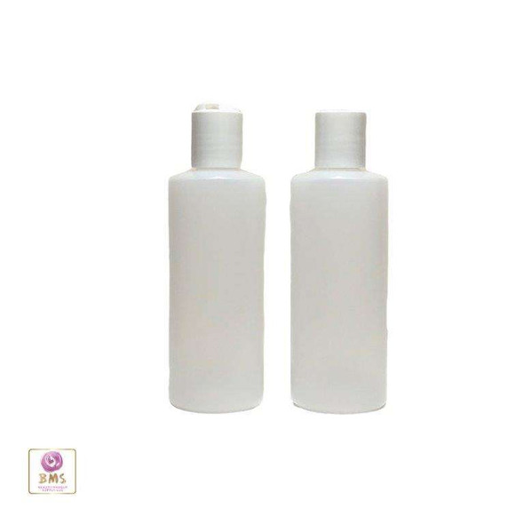 Plastic Bottles HDPE Cylinder Liquid Bottles Disc Top Cap - 4 oz. (Natural) • 9764DW Beauty Makeup Supply