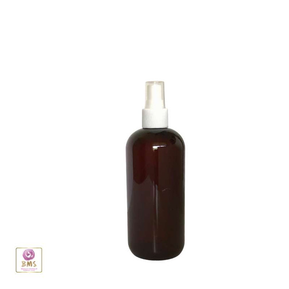 12 oz Plastic PET Boston Round Bottles with a White Fine Sprayer screwed on the bottle • 9762SW Beauty-Makeup-Supply 12 oz Plastic PET Boston Round Bottles with a White Fine Sprayer screwed on the bottle • 9762SW Beauty-Makeup-Supply