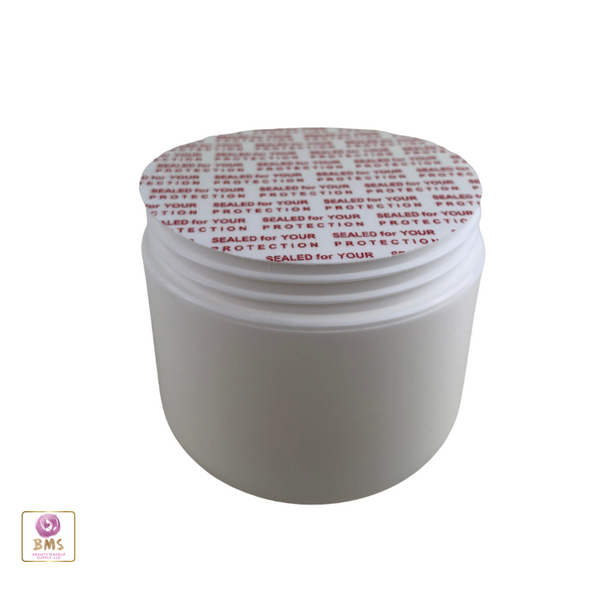 Plastic Jars White Double Wall Radius Containers w/ Seal 4 oz.  (White / Black Cap) • 9317 / 9318