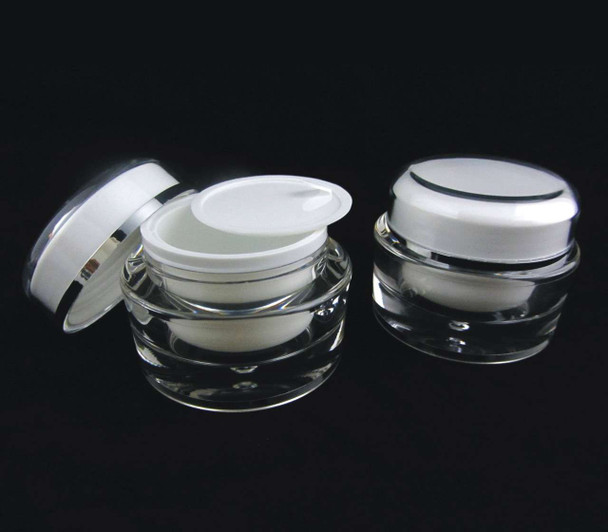 Acrylic Cosmetic Beauty Containers Cream Jars w/ Sealing Disc - 30ml Beauty Makeup Supply