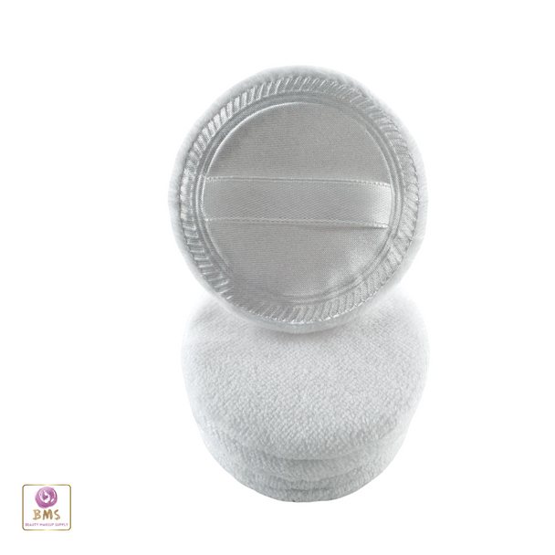 Satin Velour Powder Puff stacked and the one with the strap side facing forward Satin Velour Powder Puff stacked and the one with the strap side facing forward