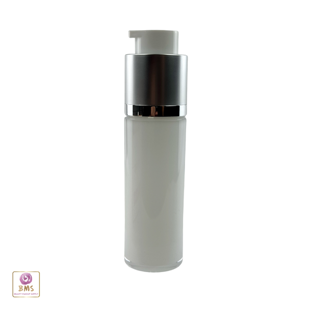 Airless Twist Up & Lock Pump Serum Bottles - 30 ml / 1 oz. (White)