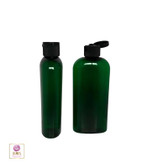 Plastic Bottles PET Cosmo Oval Liquid Bottles Flip Top Cap 4 oz. (Green) • 9734FB Beauty Makeup Supply