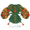 Green embroidered blouse "Bukovyna Flowers"