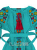 Turquoise embroidered blouse "Bukovyna Flowers"