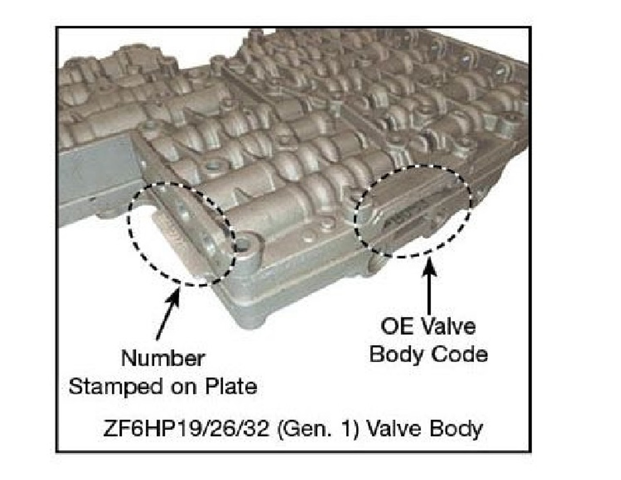 95740-052 Valve Body Plate ID Code Locations. 