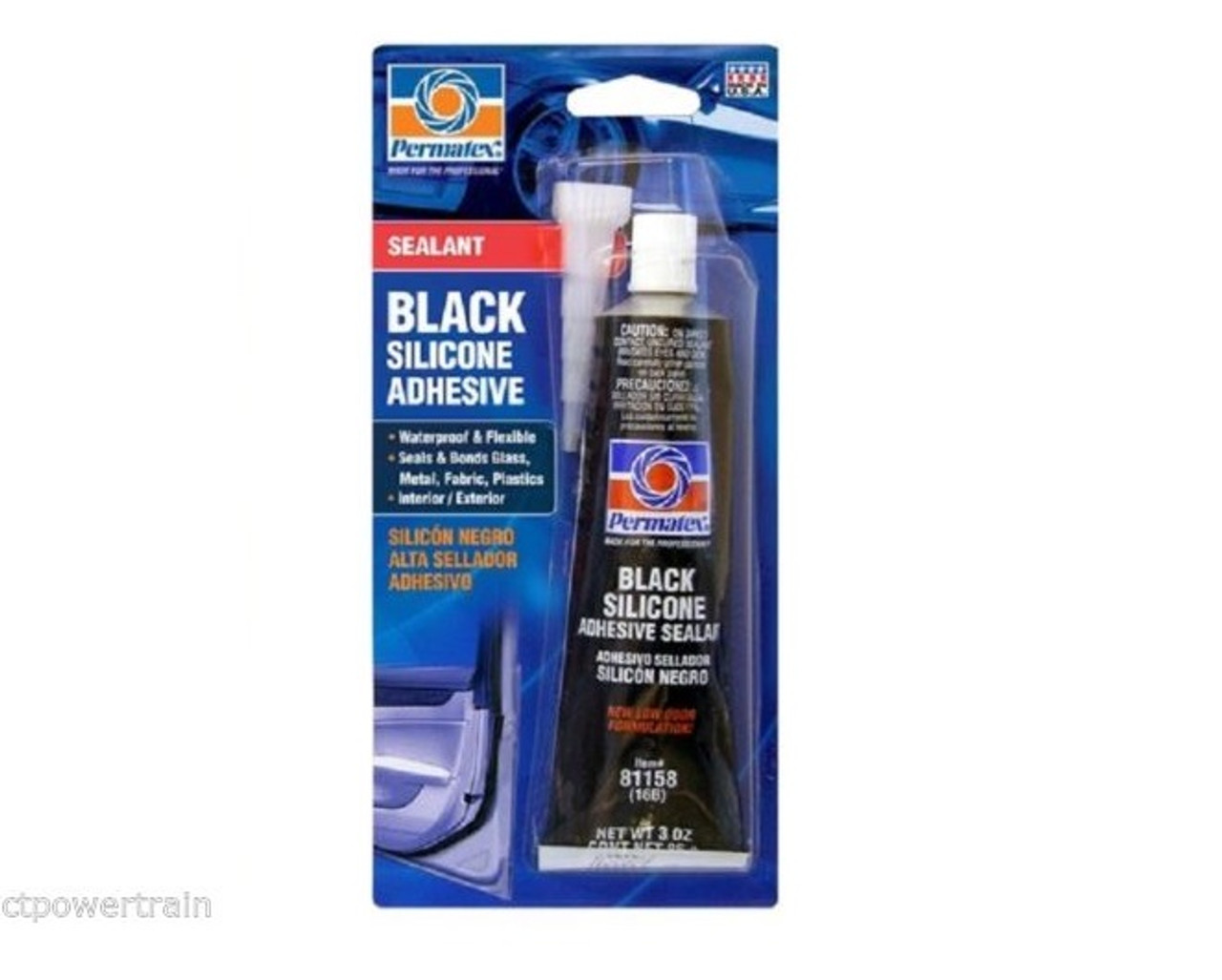 Black Permatex Silicone Adhesive Sealant 3 oz. Tube 16B # 81158 