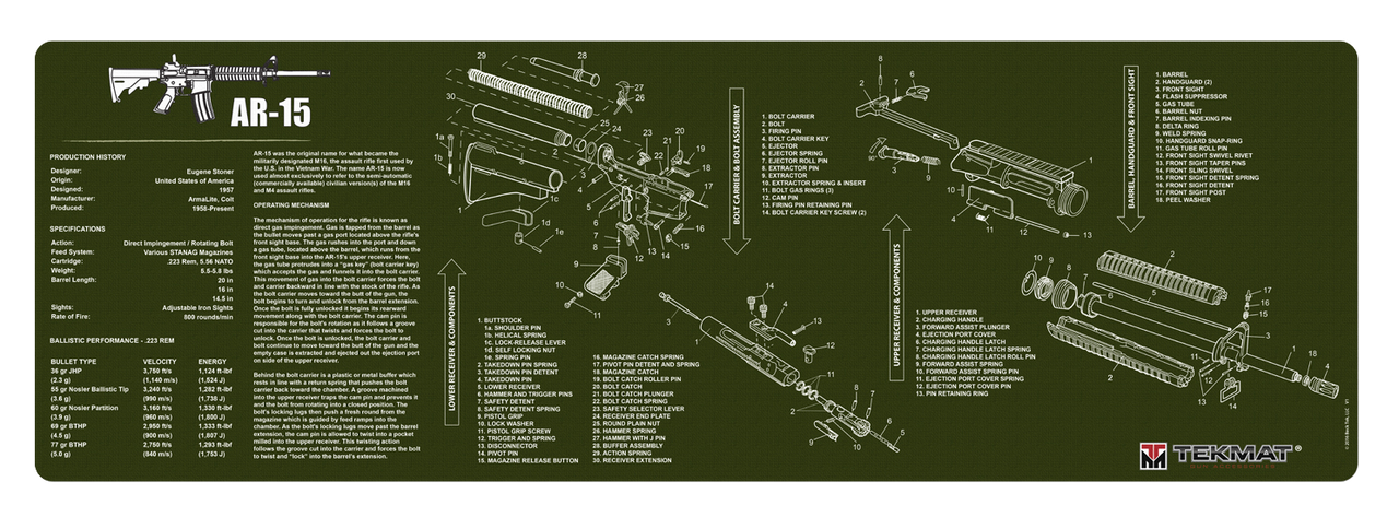 Buy TekMat AR15 Parts Diagram 12