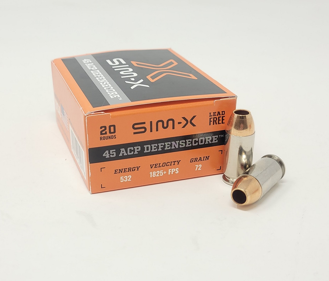 Buy Sim-X 45ACP Defensecore 72gr Lead Free Hollow Point 20Rnd