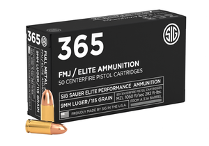 Sig Sauer 365 Elite Performance 9mm Luger 115 Grain Full Metal Jacket Box 50Rnd Handgun Ammo Nexgen Outfitters Sig Sauer 365 Elite Performance 9mm Luger 115 Grain Full Metal Jacket Box 50Rnd Handgun Ammo Nexgen Outfitters
