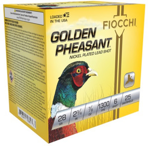 Fiocchi Golden Pheasant Nickel-Plated 28 Ga 2.75" 7/8 Oz 6 Shot Nexgen Outfitters Fiocchi Golden Pheasant Nickel-Plated 28 Ga 2.75" 7/8 Oz 6 Shot Nexgen Outfitters