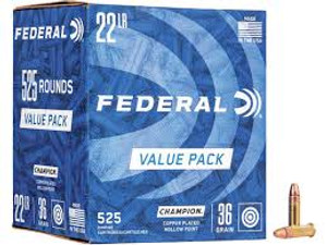 Federal Champion 22 LR Copper-Plated Hollow Point 36 GR Per 525 Nexgen Outfitters Federal Champion 22 LR Copper-Plated Hollow Point 36 GR Per 525 Nexgen Outfitters