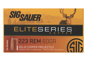Sig Sauer Elite Copper Hunting .223 Remington 60gr Jacketed Hollow Point 20Rnd Rifle Ammunition Nexgen Outfitters Sig Sauer Elite Copper Hunting .223 Remington 60gr Jacketed Hollow Point 20Rnd Rifle Ammunition Nexgen Outfitters