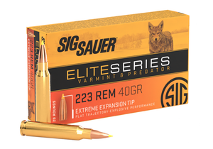 Sig Sauer Elite Varmint & Predator .223 Remington 40gr Tipped Hollow Point 20Rnd Rifle Ammunition Nexgen Outfitters Sig Sauer Elite Varmint & Predator .223 Remington 40gr Tipped Hollow Point 20Rnd Rifle Ammunition Nexgen Outfitters