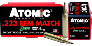 SH26155 Atomic Match .223 Remington 77gr Sierra Tipped Matchking 50Rnd Rifle Ammunition Nexgen Outfitters SH26155 Atomic Match .223 Remington 77gr Sierra Tipped Matchking 50Rnd Rifle Ammunition Nexgen Outfitters