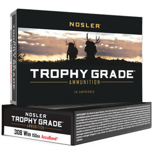 Nosler Trophy Grade .308 Winchester 150gr AccuBond 20Rnd Rifle Ammunition Nexgen Outfitters Nosler Trophy Grade .308 Winchester 150gr AccuBond 20Rnd Rifle Ammunition Nexgen Outfitters