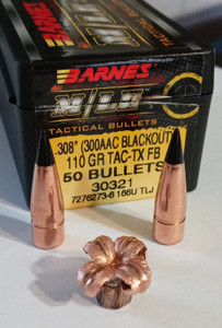 Barnes Bullets Tipped TAC-TX .300 Blackout 110 gr TAC-TX Flat Base Bullets -50cnt Nexgen Outfitters Barnes Bullets Tipped TAC-TX .300 Blackout 110 gr TAC-TX Flat Base Bullets -50cnt Nexgen Outfitters