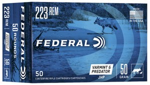 Federal American Eagle Varmint & Predator .223 Remington 50gr Jacketed Hollow Point 50Rnd Rifle Ammunition Nexgen Outfitters Federal American Eagle Varmint & Predator .223 Remington 50gr Jacketed Hollow Point 50Rnd Rifle Ammunition Nexgen Outfitters