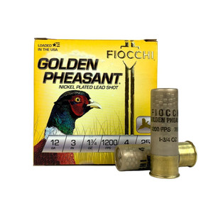 Fiocchi Golden Pheasant Nickel-Plated 12 Ga 3" 1-3/4 oz 4 Shot Nexgen Outfitters Fiocchi Golden Pheasant Nickel-Plated 12 Ga 3" 1-3/4 oz 4 Shot Nexgen Outfitters
