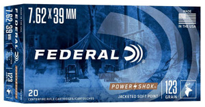 Federal Power-Shok 7.62x39mm 123gr Jacketed Soft Point 20Rnd Rifle Ammunition Nexgen Outfitters Federal Power-Shok 7.62x39mm 123gr Jacketed Soft Point 20Rnd Rifle Ammunition Nexgen Outfitters