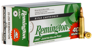 SH56277 Remington UMC 22-250 Rem 45 gr JHP Rifle Ammunition 40Rds Nexgen Outfitters SH56277 Remington UMC 22-250 Rem 45 gr JHP Rifle Ammunition 40Rds Nexgen Outfitters