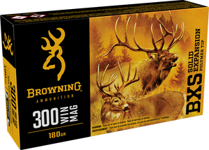 Browning BXS Solid Expansion .300 Winchester Magnum 180gr Poly Tipped Copper 20Rnd Rifle Ammunition Nexgen Outfitters Browning BXS Solid Expansion .300 Winchester Magnum 180gr Poly Tipped Copper 20Rnd Rifle Ammunition Nexgen Outfitters