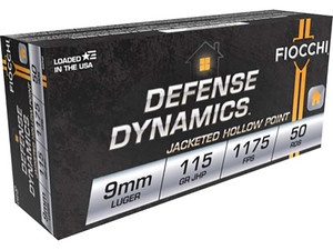 Fiocchi Defense Dynamics 9mm Luger 115gr Jacketed Hollow Point 50Rnd Handgun Ammunition Nexgen Outfitters Fiocchi Defense Dynamics 9mm Luger 115gr Jacketed Hollow Point 50Rnd Handgun Ammunition Nexgen Outfitters