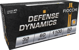 Fiocchi Defense Dynamics 7.65mm Browning (32 Auto) 60gr Jacketed Hollow Point 50Rnd Handgun Ammunition Nexgen Outfitters Fiocchi Defense Dynamics 7.65mm Browning (32 Auto) 60gr Jacketed Hollow Point 50Rnd Handgun Ammunition Nexgen Outfitters