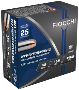 Fiocchi Hyperformance Defense .40 S&W 155gr Extreme Terminal Performance Hollow 25Rnd Handgun Ammunition Fiocchi Hyperformance Defense .40 S&W 155gr Extreme Terminal Performance Hollow 25Rnd Handgun Ammunition