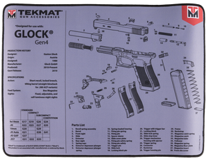 TekMat TEKR204243 Ultra Premium Cleaning Mat For Glock 42/43 Parts Diagram  15 x 20