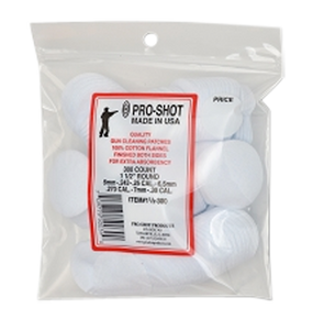 SH8903 Pro-Shot 100% American Cotton Flannel 300cnt 1.5" Round Patches 6mm-.30 Caliber Nexgen Outfitters SH8903 Pro-Shot 100% American Cotton Flannel 300cnt 1.5" Round Patches 6mm-.30 Caliber Nexgen Outfitters