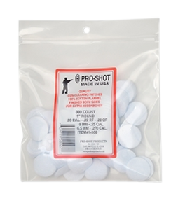 SH8904 Pro-Shot 100% American Cotton Flannel 300cnt 1" Round Patches .22-.270 Caliber Nexgen Outfitters SH8904 Pro-Shot 100% American Cotton Flannel 300cnt 1" Round Patches .22-.270 Caliber Nexgen Outfitters