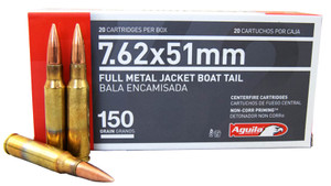 Aguila Ammunition 7.62x51mm NATO 150Gr 20Rnd Full Metal Jacket Rifle Ammo Nexgen Outfitters Aguila Ammunition 7.62x51mm NATO 150Gr 20Rnd Full Metal Jacket Rifle Ammo Nexgen Outfitters