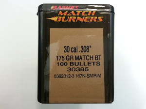 Barnes Bullets Match Burners .30 Cal 175 gr Jacketed Hollow Point Boat-Tail Bullets -100cnt Nexgen Outfitters Barnes Bullets Match Burners .30 Cal 175 gr Jacketed Hollow Point Boat-Tail Bullets -100cnt Nexgen Outfitters