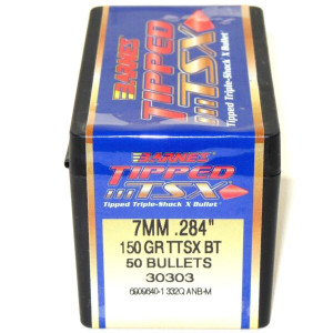 Barnes Bullets Tipped Triple-Shock X (TTSX) 7mm 150 gr Polymer Tip Boat-Tail Bullets -50cnt Nexgen Outfitters Barnes Bullets Tipped Triple-Shock X (TTSX) 7mm 150 gr Polymer Tip Boat-Tail Bullets -50cnt Nexgen Outfitters