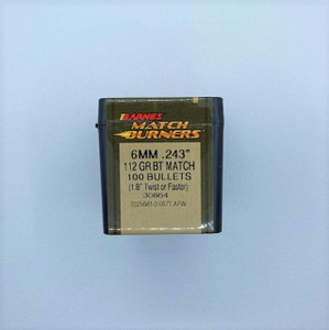Barnes Bullets Match Burners 6mm 112 gr Jacketed Hollow Point Boat-Tail Bullets -100cnt Nexgen Outfitters Barnes Bullets Match Burners 6mm 112 gr Jacketed Hollow Point Boat-Tail Bullets -100cnt Nexgen Outfitters