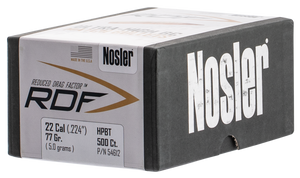 SSO110650 Nosler RDF 54612 .22 Cal 77 gr Hollow Point Bullets-500cnt Nexgen Outfitters