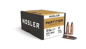 Nosler Partition 16318 .25 Cal 115 gr Spitzer Bullets-50cnt Nexgen Outfitters Nosler Partition 16318 .25 Cal 115 gr Spitzer Bullets-50cnt Nexgen Outfitters