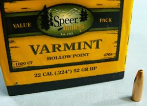 Speer Bullets Varmint 4708 .22 Cal 52 gr Jacketed Hollow Point Bullets-1000cnt Nexgen Outfitters Speer Bullets Varmint 4708 .22 Cal 52 gr Jacketed Hollow Point Bullets-1000cnt Nexgen Outfitters