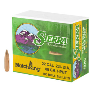 Sierra MatchKing 9390 .22 Cal 80 gr HPBT Bullets-500cnt Nexgen Outfitters Sierra MatchKing 9390 .22 Cal 80 gr HPBT Bullets-500cnt Nexgen Outfitters