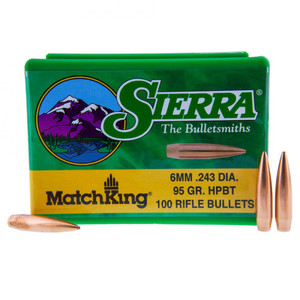 Sierra MatchKing 1537 .243 Cal 95 gr HPBT Bullets-100cnt Sierra MatchKing 1537 .243 Cal 95 gr HPBT Bullets-100cnt