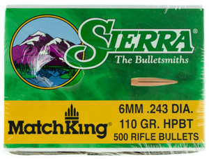 SSO30557 Sierra MatchKing 1575C .243 Cal 110 gr HPBT Bullets-500cnt Nexgen Outfitters