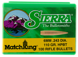SSO30556 Sierra MatchKing 1575 .243 Cal 110 gr HPBT Bullets-100cnt Nexgen Outfitters SSO30556 Sierra MatchKing 1575 .243 Cal 110 gr HPBT Bullets-100cnt Nexgen Outfitters