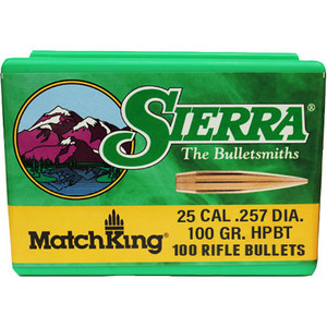 Sierra MatchKing 1628 .25 Cal 100 gr HPBT Bullets-100cnt Nexgen Outfitters