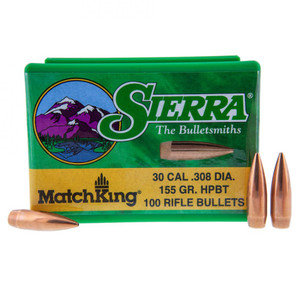 Sierra MatchKing 2155 .30 Cal 155 gr HPBT Bullets-100cnt Nexgen Outfitters Sierra MatchKing 2155 .30 Cal 155 gr HPBT Bullets-100cnt Nexgen Outfitters