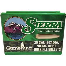 Sierra GameKing 1615 .25 Cal 90 gr HPBT Bullets-100cnt Nexgen Outfitters