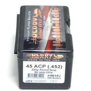 Berry's Superior Plated Pistol 98192 .45 Cal 230 gr Round Nose Bullets-250cnt Nexgen Outfitters Berry's Superior Plated Pistol 98192 .45 Cal 230 gr Round Nose Bullets-250cnt Nexgen Outfitters